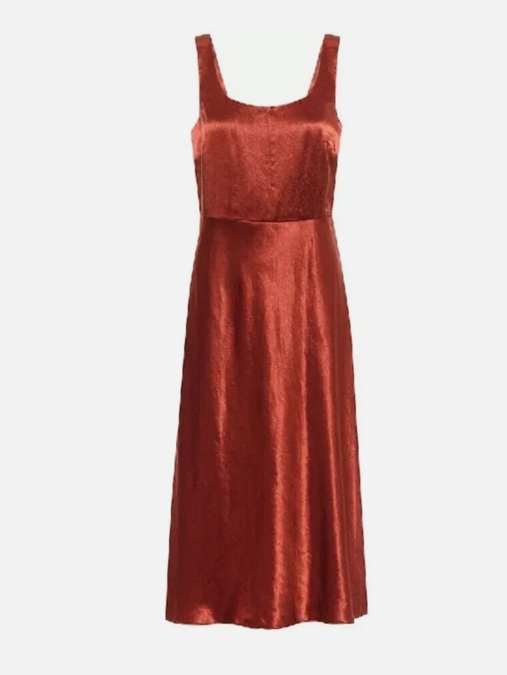 Vince Satin Slip Midi Dress (Rust)